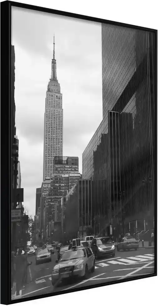 Plagát čiernobiela budova v New Yorku - Empire State Building | BIANO