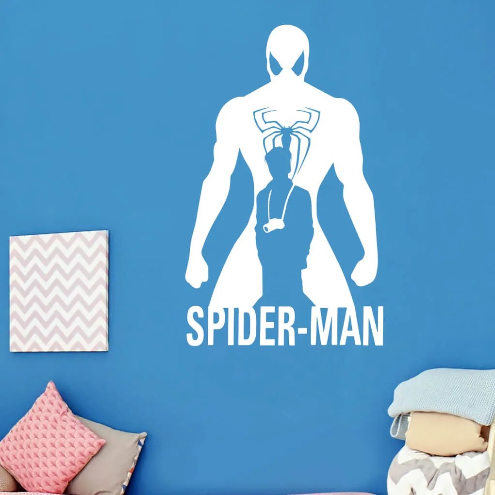 Veselá Stena Samolepka Spiderman silueta Farba: oranžová, Veľkosť: 100 x 61 cm