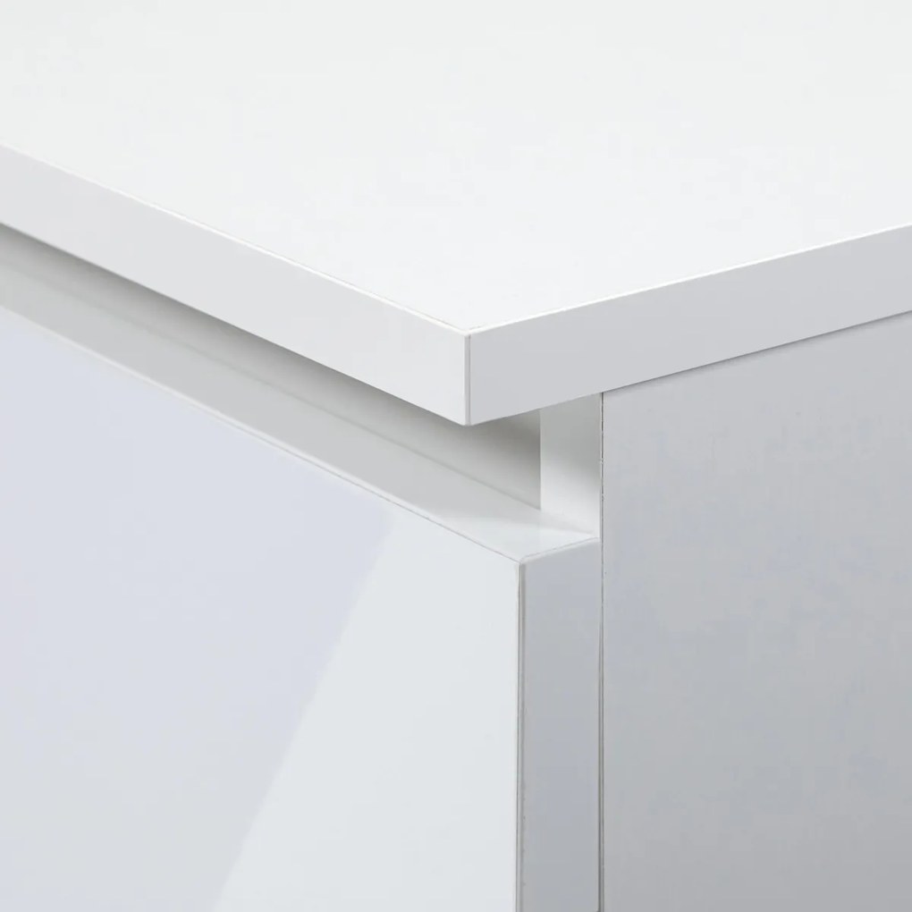 Komoda Kiara 80 cm 2 skrinky a 1 zásuvka biely lesk