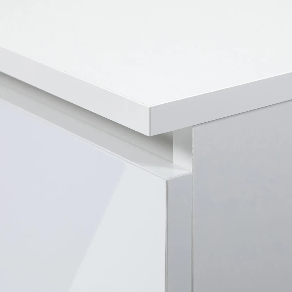 Komoda Kiara 80 cm 2 skrinky a 1 zásuvka biely lesk