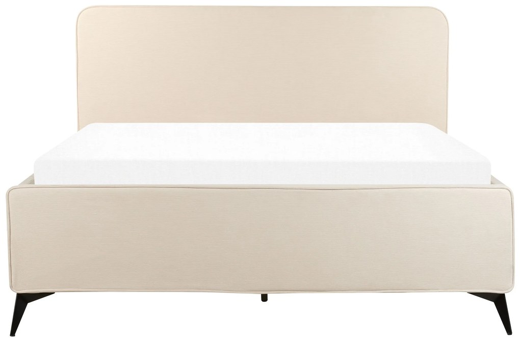 Menčestrová posteľ 160 x 200 cm béžová VALOGNES Beliani