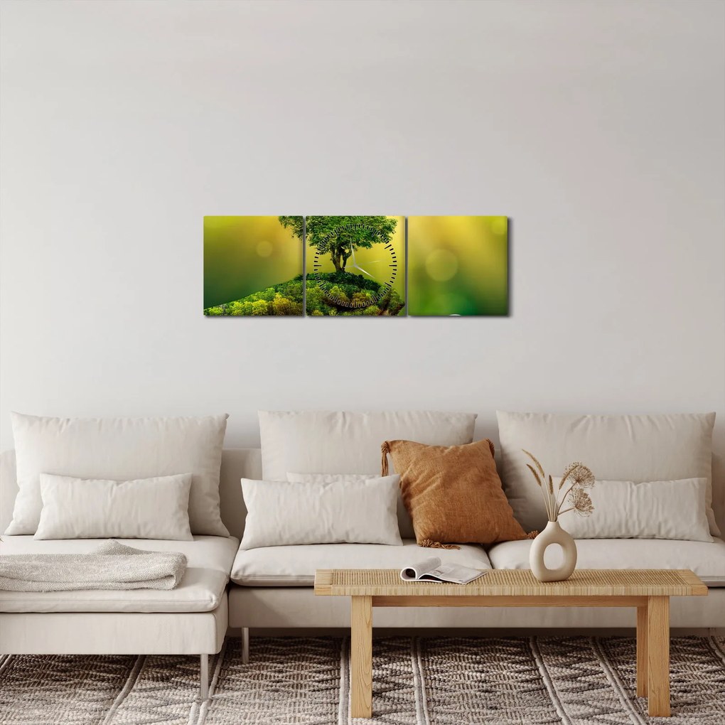 Obraz - Matka krajiny (s hodinami) (90x30 cm)