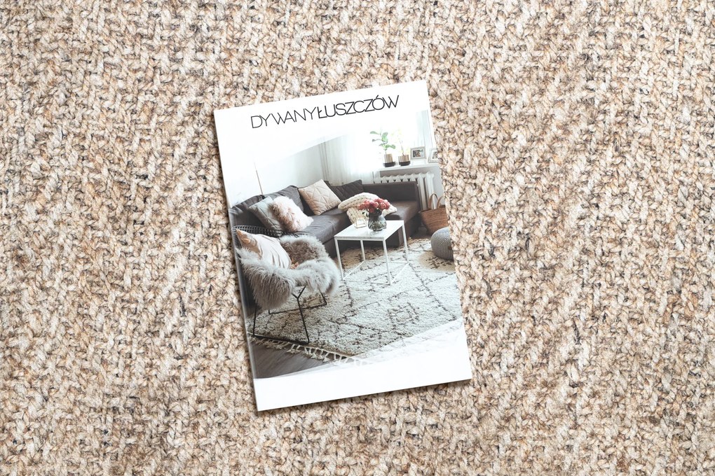 ANDRE prateľný koberec Rybia kosť- béžový,