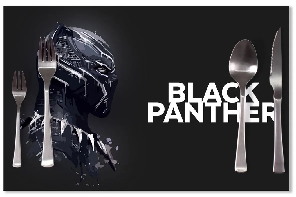 Sablio Prestieranie BLACK PANTHER z profilu Čierny: 40x30cm