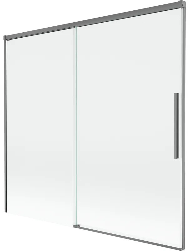Mexen Rox, 2-krídlová posuvná vaňová zástena 170 x 150 cm, 8mm číre sklo, grafitový profil, 8C9-170-001-95-00