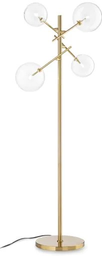 Ideal Lux - LED Stojacia lampa EQUINOXE 4xG4/2W/230V mosadz/číra