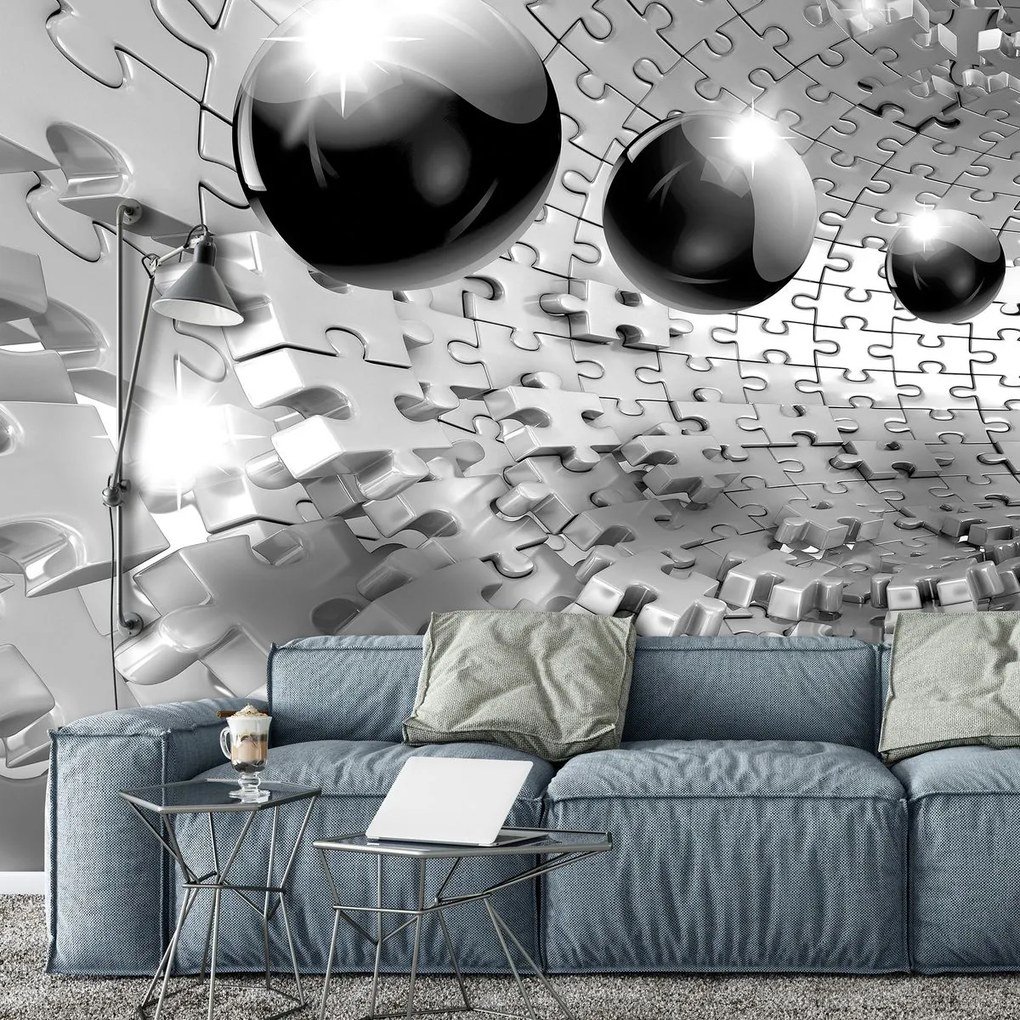 Fototapeta - 3D guľa v šedej farbe (152,5x104 cm)