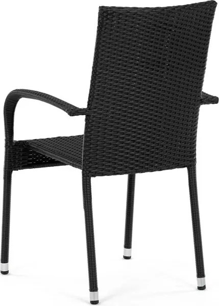 Autronic Záhradná stolička, kov, polyratan, čierna, AZC-S2113 BK