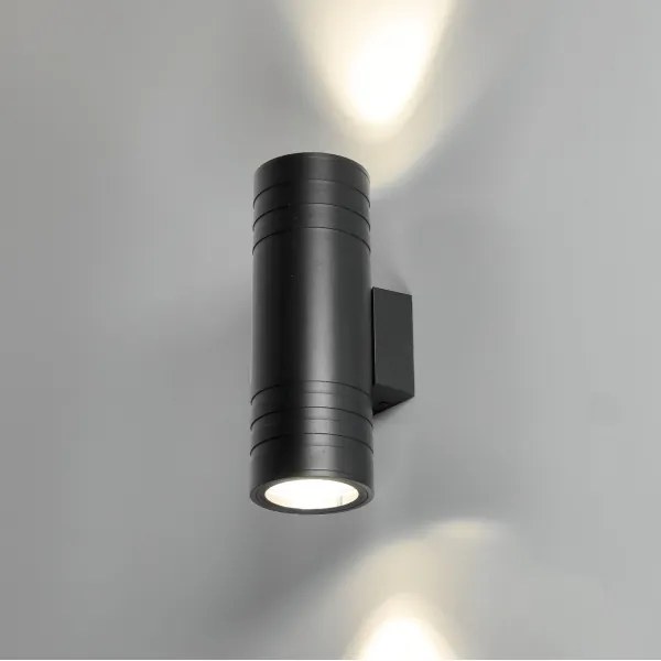 Vonkajšie nástenné svietidlo 2xGU10/35W/230V IP54 guľatý čierna