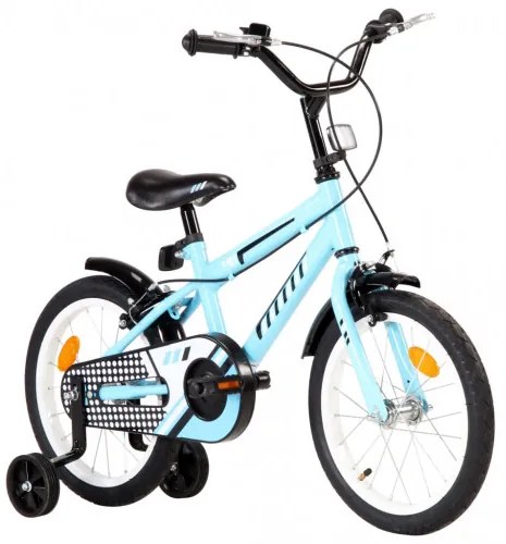 vidaXL Detský bicykel 16 palcový čierny a modrý-
