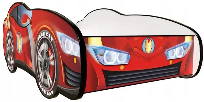 TOP BEDS Detská auto posteľ Racing Car Hero - Iron Car LED 160cm x 80cm - 5cm