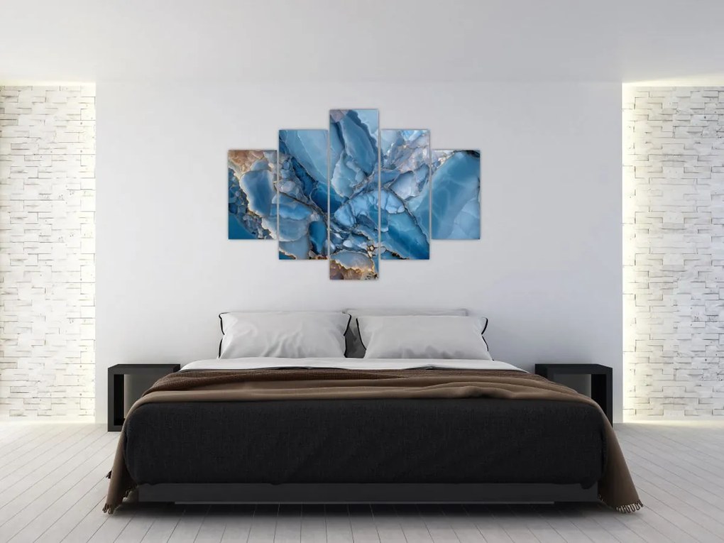 Obraz - Modrý členitý mramor (150x105 cm)