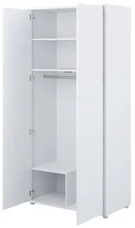 Šatníková skriňa 2D Bed-Concept BC-20, Farby: biela + biely lesk