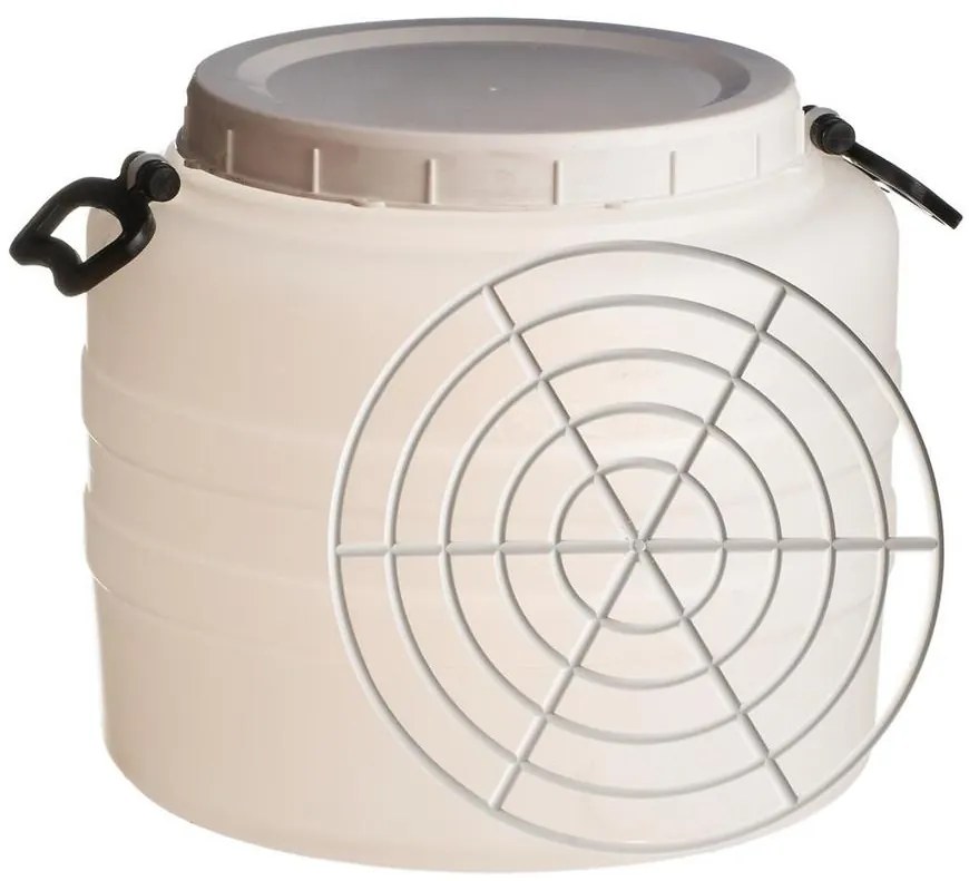 Barel s rúčkami biely 30 l