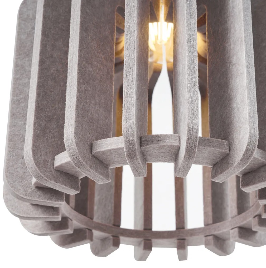 Retro závesná lampa čierna s sivohnedou 3-svetlá - Felt