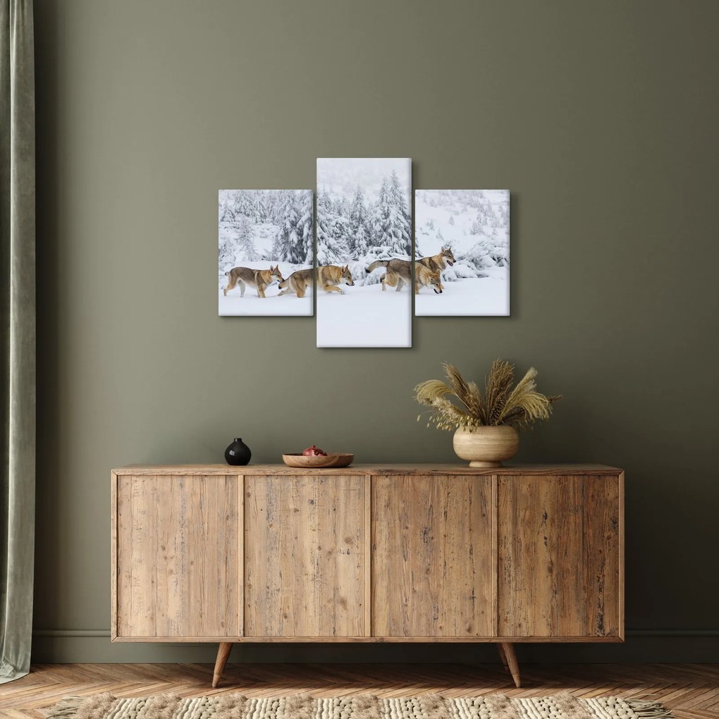 Obraz - Vlci v horách (90x60 cm)