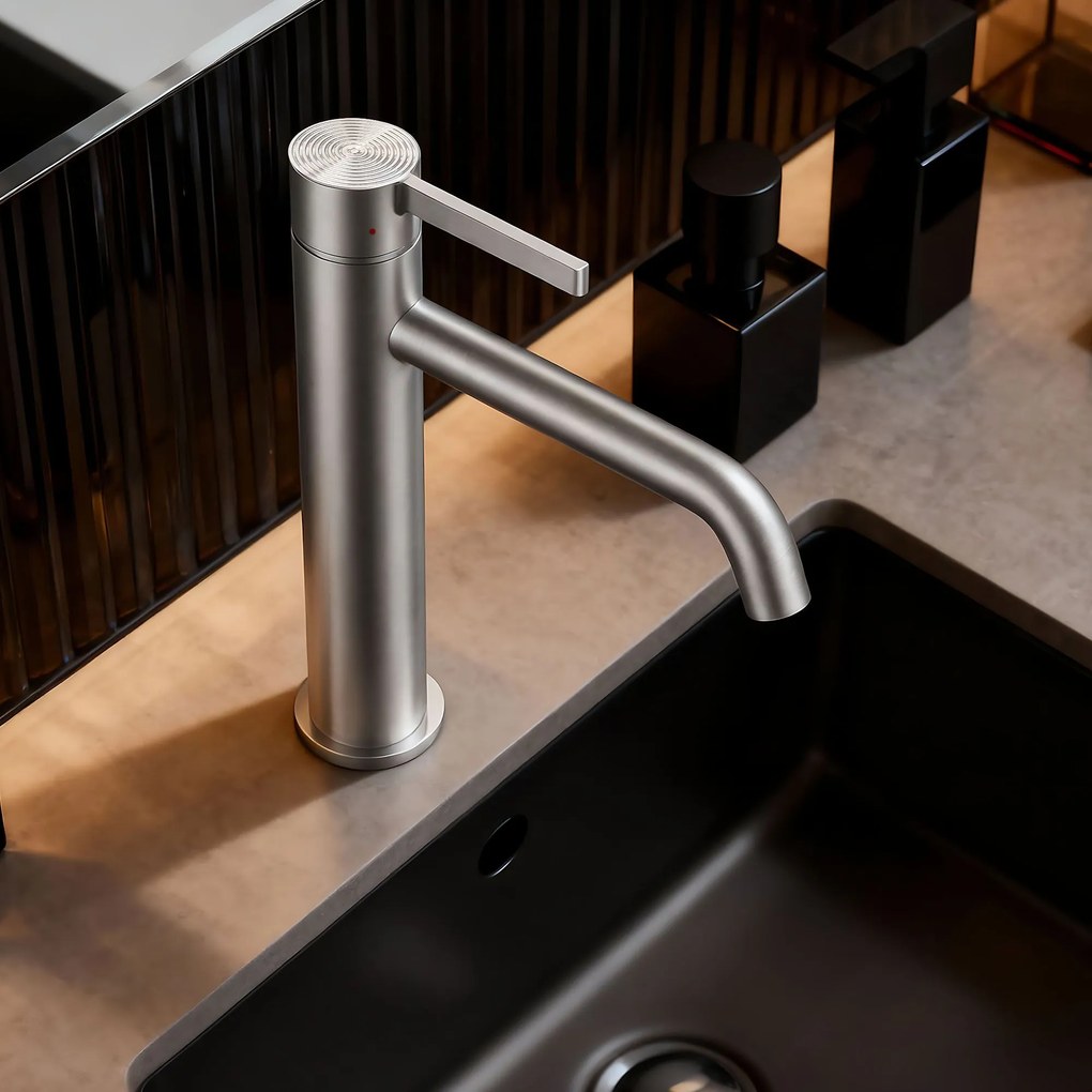 Rea Foster, vysoká umývadlová batéria h-285, brúsená oceľ, REA-B6324