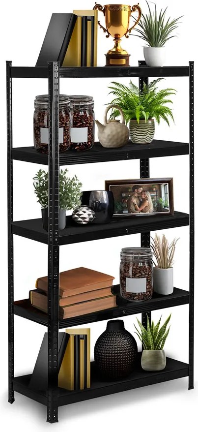 Kovový úložný regál 180 x 90 x 40 cm Humberg HR-851 čierny