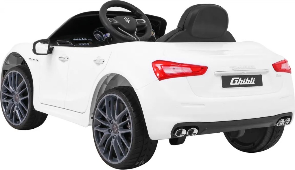 Ramiz Maserati Ghibli batéria pre deti Biela + diaľkové ovládanie