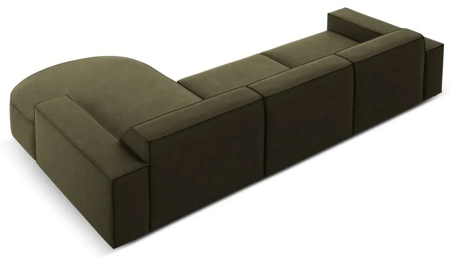 Zelená zamatová rohová pohovka (pravý roh) Jodie - Micadoni Home