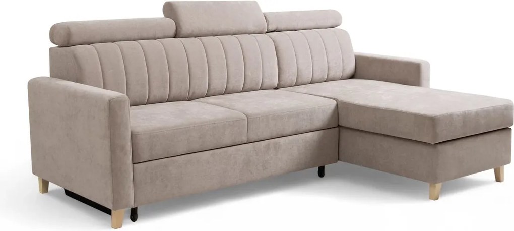 Rozkladacia rohová sedačka Vario univerzálna - béžová žinylka Wind 11