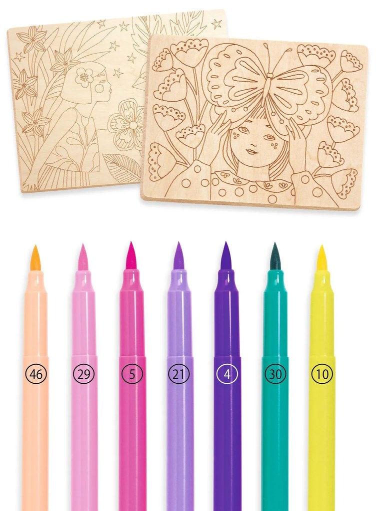 Výtvarná hra - kreslenie na drevo - Sladké dievčatá