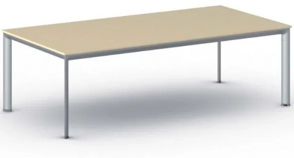 Kancelársky stôl PRIMO INVITATION, sivostrieborná podnož 2400 x 1200 mm, breza