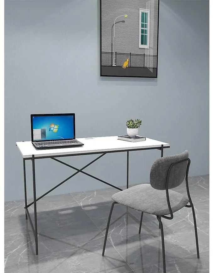 Písací stôl Lincoln 21322 120X60X75 biela/čierna