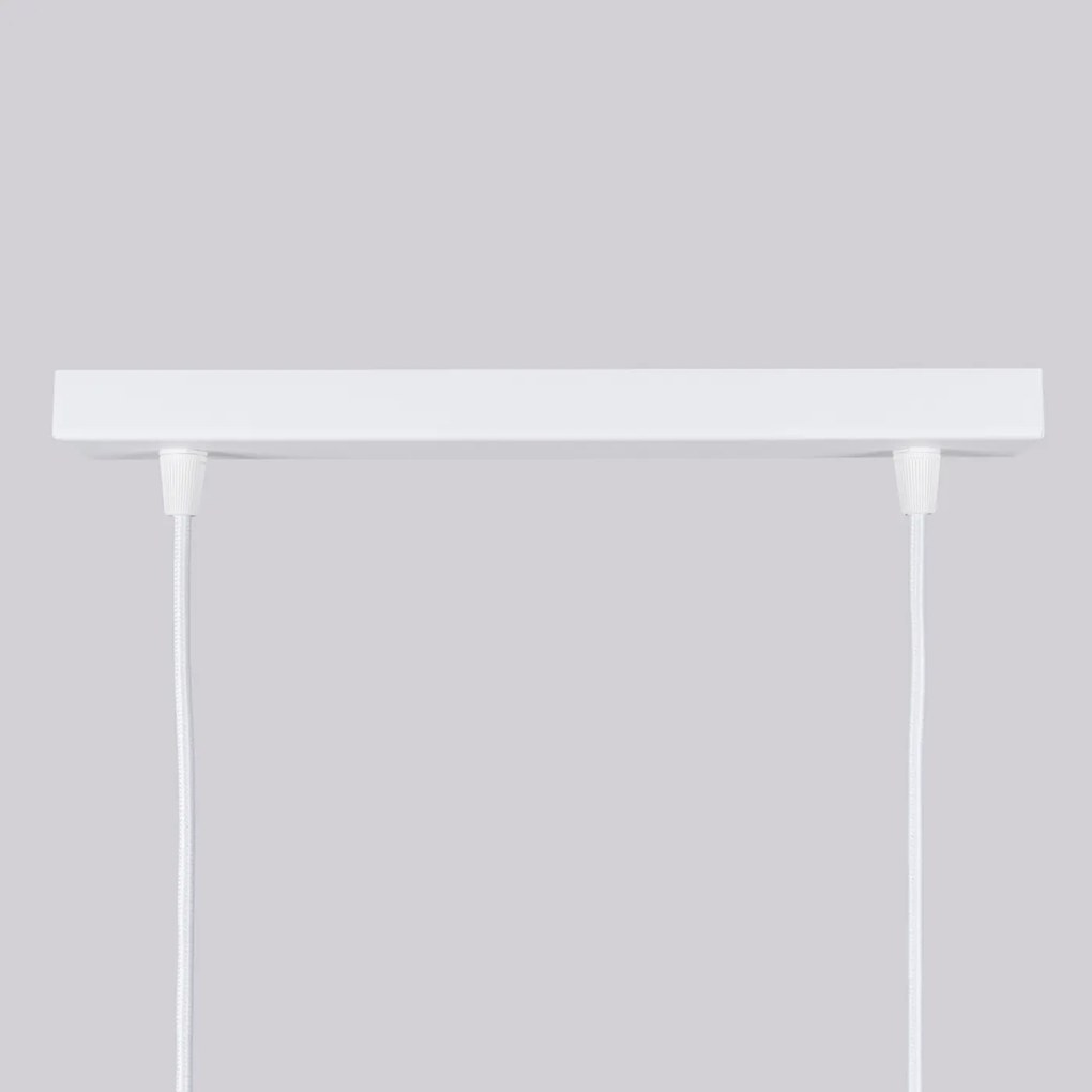 Závesné svietidlo Karbon, 2x biele kovové tienidlo