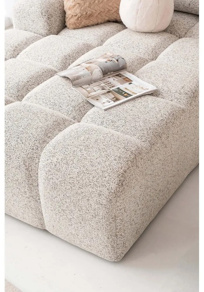 Béžová rozkladacia modulárna rohová pohovka s úložným priestorom (ľavý roh) Lulu – Miuform