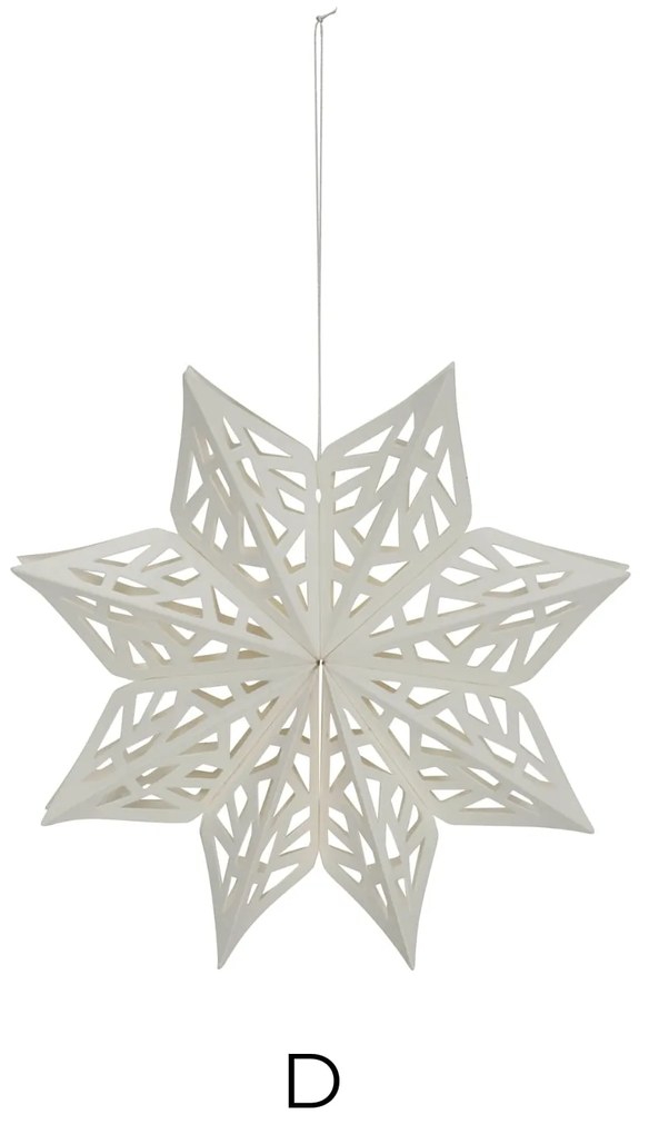 House Doctor Papierová vianočná ozdoba Snowflake White 15 cm – set 4 ks