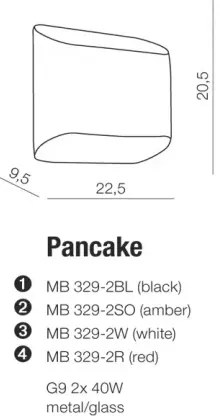 Retro nástenné svietidlo Pancake červené