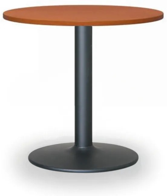 Konferenčný stolík ZEUS II, priemer 60 cm, čierna podnož, čerešňa