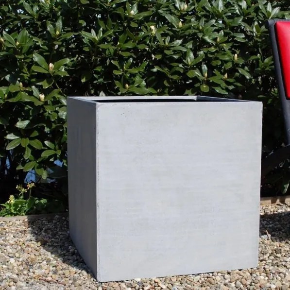 Kvetináč BLOCK, sklolaminát, 60x60x60 cm, betón design