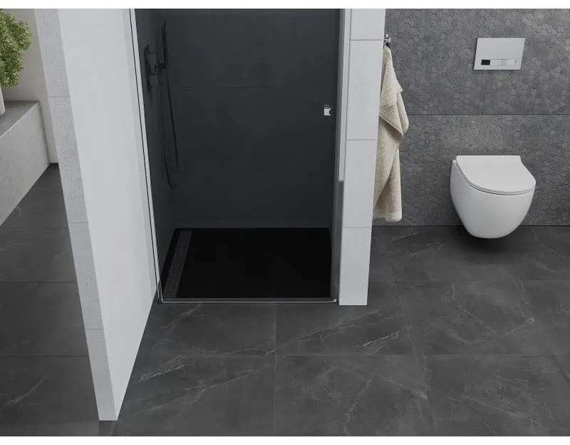 Mexen Pretoria, 1-krídlové sprchové dvere do otvoru 100 cm, 6 mm šedé sklo, chrómový profil, 852-100-000-01-40