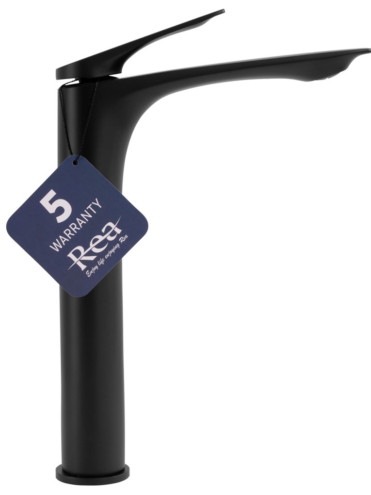 Rea Avalon, vysoká umývadlová batéria h-305, čierna matná, REA-B1126