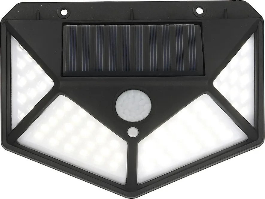 Exteriérové solárne nástenné LED svietidlo Batman, 1x LED 3w, čierna, pohybový senzor