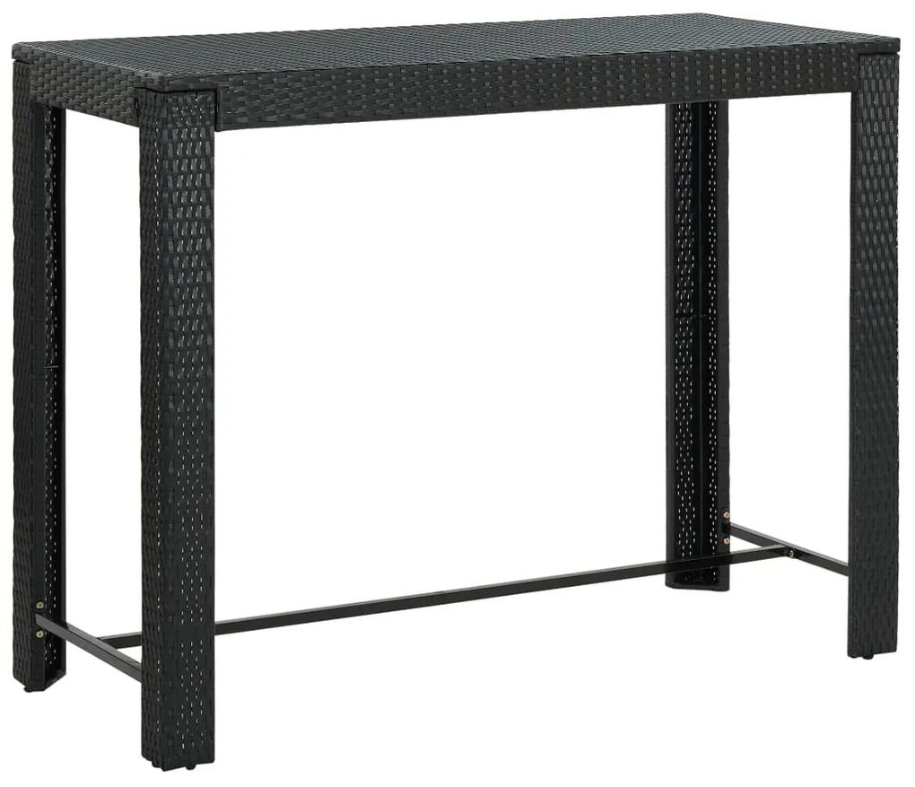Záhradný barový stôl čierny 140,5x60,5x110,5 cm polyratanový