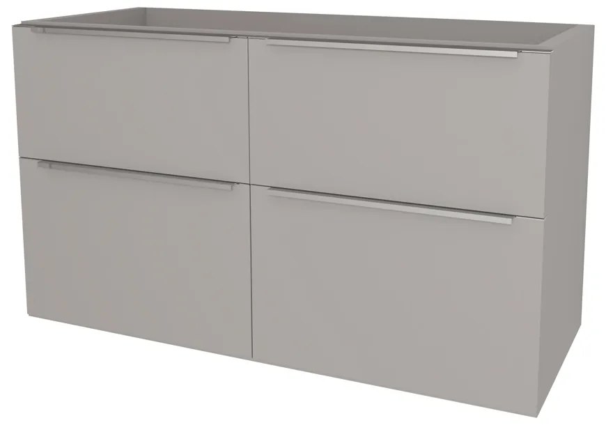 Mereo, Mereo Mailo, kúpeľňová skrinka 121 cm, chróm madlo, Multidecor, Arktická sivá, MER-CN593SARS1