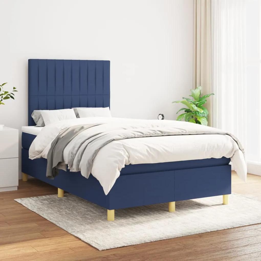 Boxspring posteľ s matracom modrá 120x200 cm látka 3142487