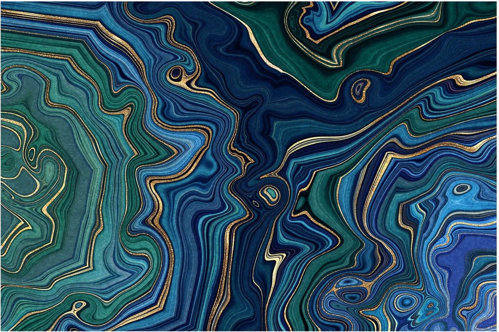 Obraz - Zeleno-modrý mramor (90x60 cm)