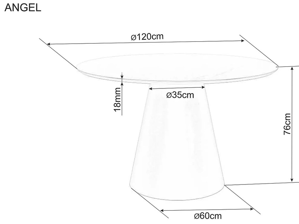 Okrúhly jedálenský stôl ANGEL 120x120 cm, dekor dub