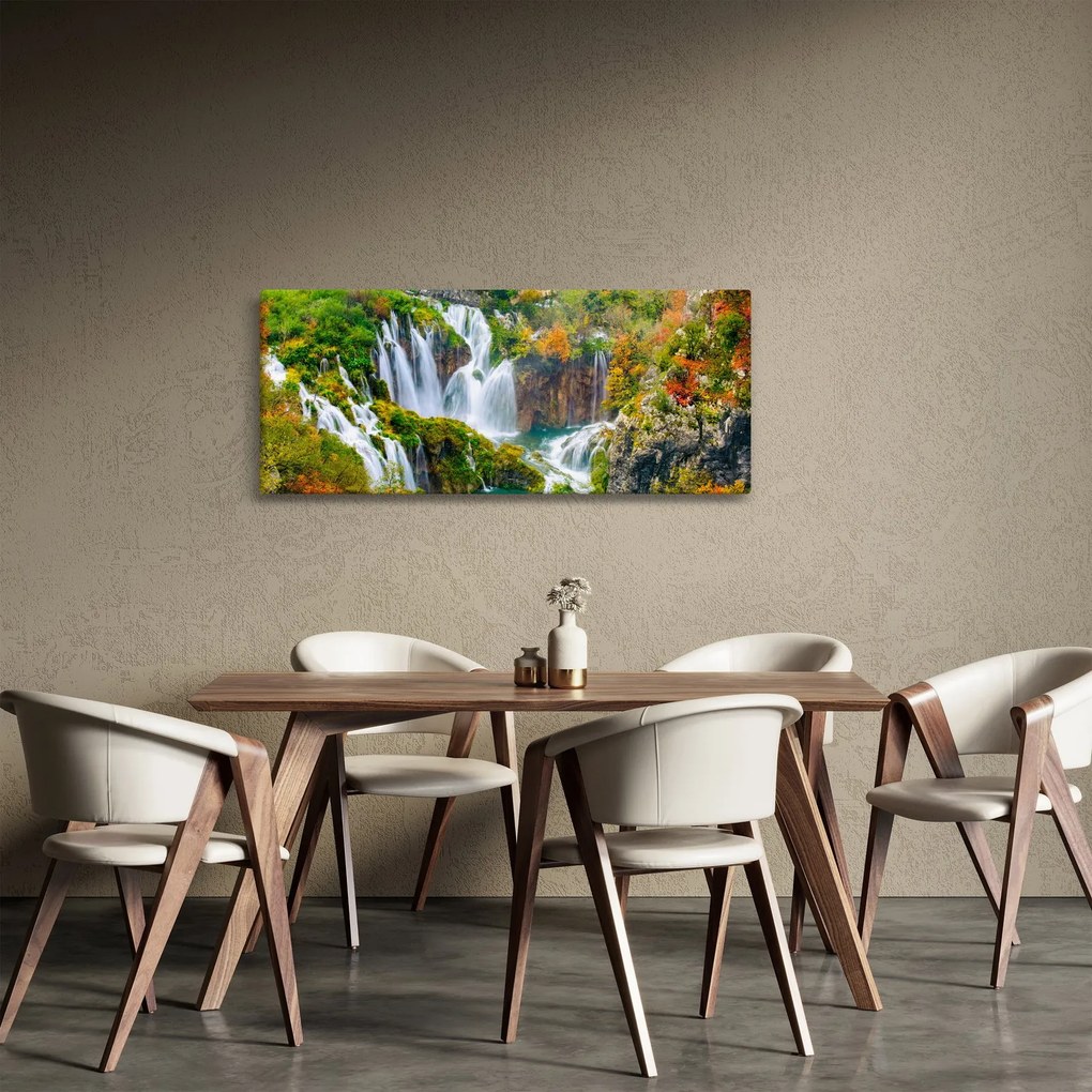 Obraz - Národný park Plitvické jazerá (120x50 cm)
