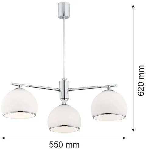 Argon 1487 - Luster na tyči MARBELLA 3xE27/15W/230V lesklý chróm