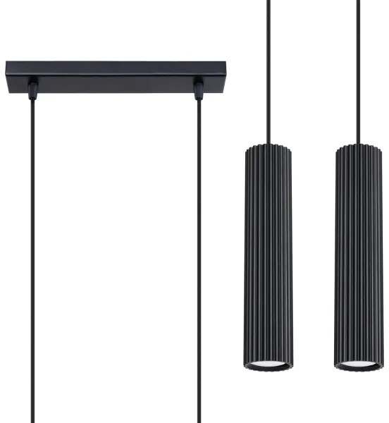 Sollux SL.1574 - Luster na lanku KARBON 2xGU10/10W/230V čierna