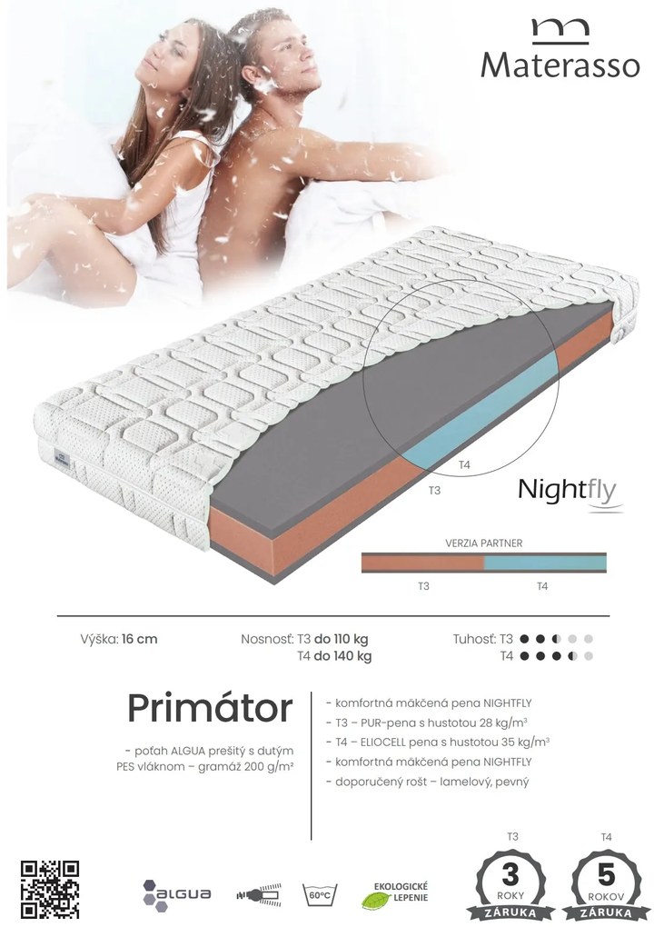 Materasso Penový matrac Primátor Rozmer: 90 x 200 cm, Tvrdosť: T3