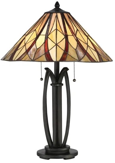 Elstead QZ-VICTORY-TL - Stolná lampa Tiffany VICTORY 2xE27/60W/230V