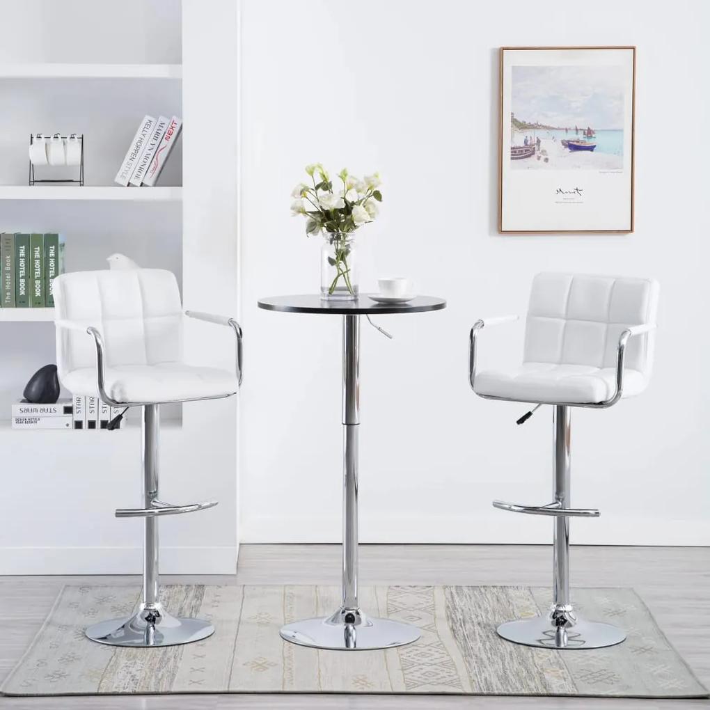 Barové stoličky 2 ks, biele, umelá koža 323623