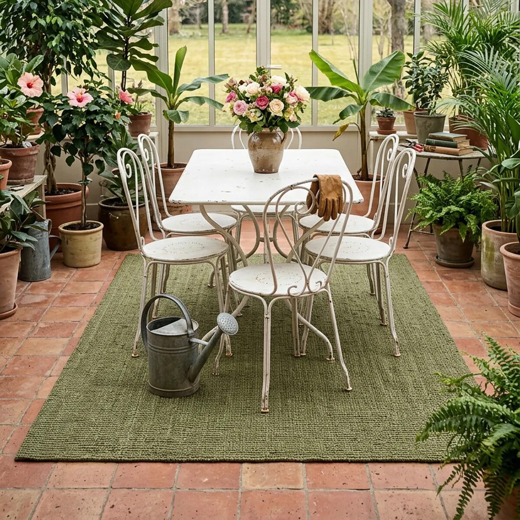 Hanse Home, Kusový koberec Bouclé Jute 105977 Jungle Green, 80x150, zelená, chodba / predsieň