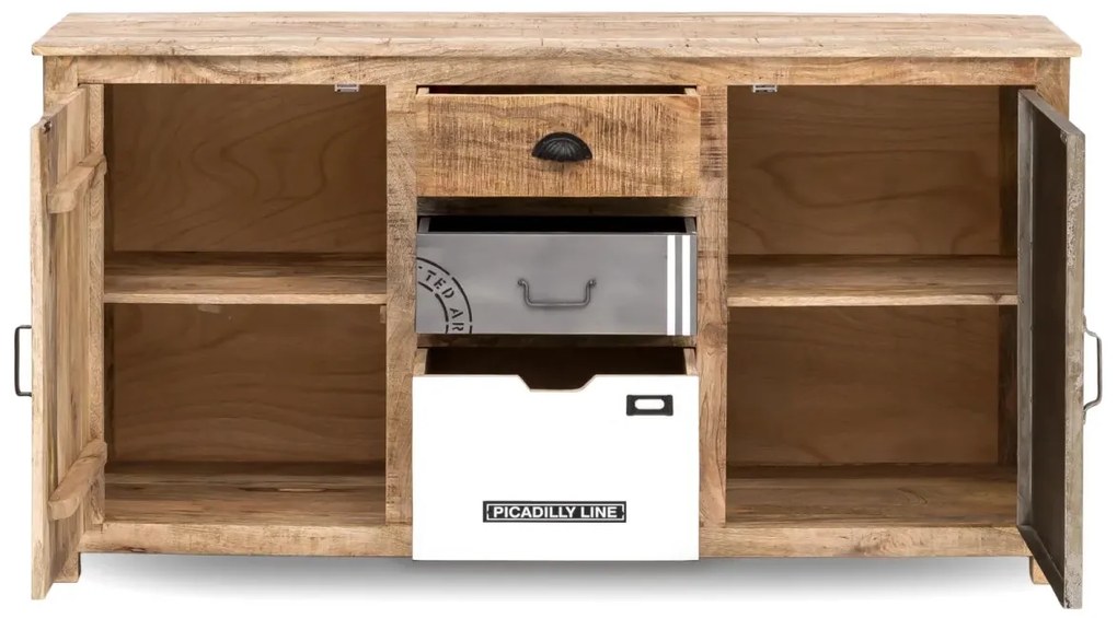 furniture-nabytek.cz - Masivní příborník Pune z mangového dřeva, lakovaný, přírodní barva